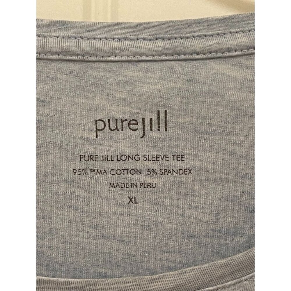 Pure Jill Rolled Short Sleeve‎ Tee Women's XL  Pima Cotton Spandex Light Blue
